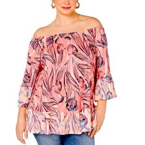??FINAL PRICE DROP??Host Pick Style&Co 1X Plus Peplum Off the Shoulder Coral Top